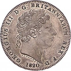 Large Obverse for Crown 1820 coin