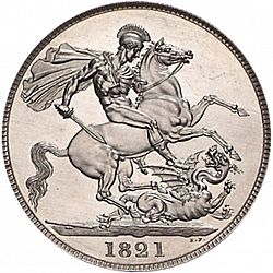 Large Reverse for Crown 1821 coin