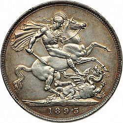 Large Reverse for Crown 1893 coin