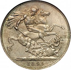 Large Reverse for Crown 1895 coin