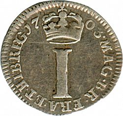 Large Reverse for Penny 1703 coin