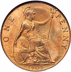 Large Reverse for Penny 1907 coin