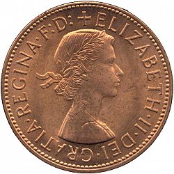 Large Obverse for Penny 1962 coin