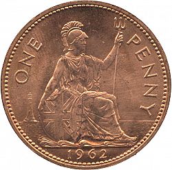 Large Reverse for Penny 1962 coin