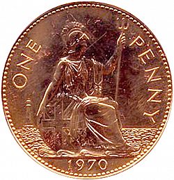 Large Reverse for Penny 1970 coin
