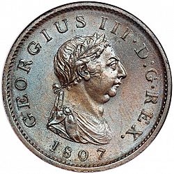 Large Obverse for Penny 1807 coin
