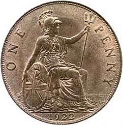 Large Reverse for Penny 1922 coin