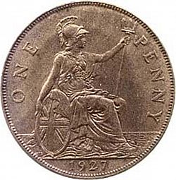 Large Reverse for Penny 1927 coin