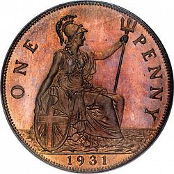 Large Reverse for Penny 1931 coin