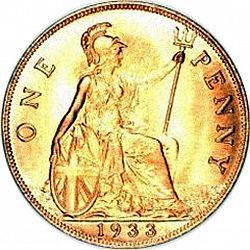 Large Reverse for Penny 1933 coin