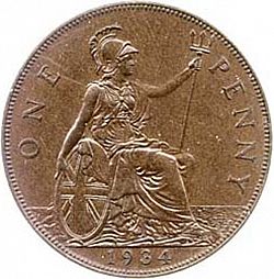 Large Reverse for Penny 1934 coin