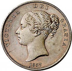 Large Obverse for Penny 1857 coin