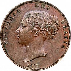 Large Obverse for Penny 1860 coin