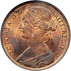 Large Obverse for Penny 1862 coin