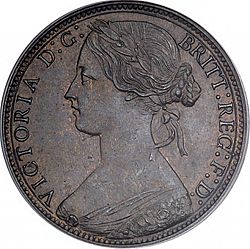Large Obverse for Penny 1868 coin
