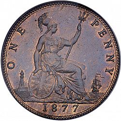 Large Reverse for Penny 1877 coin