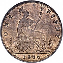 Large Reverse for Penny 1886 coin