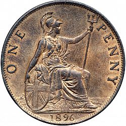 Large Reverse for Penny 1896 coin
