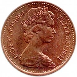 Large Obverse for 1p 1984 coin