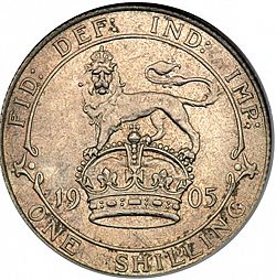 Large Reverse for Shilling 1905 coin