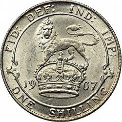 Large Reverse for Shilling 1907 coin
