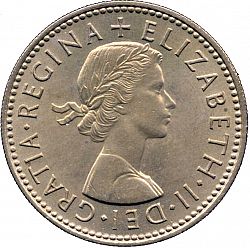Large Obverse for Shilling 1954 coin