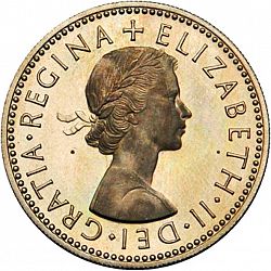 Large Obverse for Shilling 1957 coin