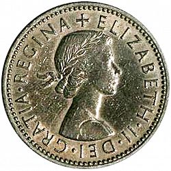Large Obverse for Shilling 1957 coin