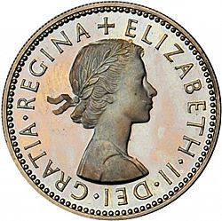 Large Obverse for Shilling 1958 coin