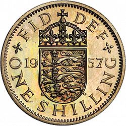 Large Reverse for Shilling 1957 coin
