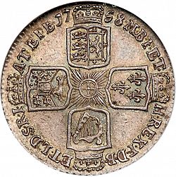 Large Reverse for Shilling 1758 coin