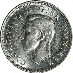 Large Obverse for Shilling 1945 coin