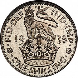 Large Reverse for Shilling 1938 coin
