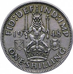 Large Reverse for Shilling 1948 coin