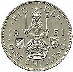 Large Reverse for Shilling 1951 coin