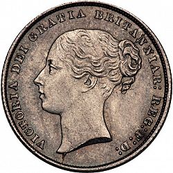 Large Obverse for Shilling 1858 coin