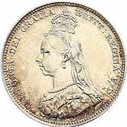 Large Obverse for Shilling 1887 coin