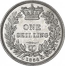 Large Reverse for Shilling 1854 coin