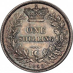 Large Reverse for Shilling 1858 coin