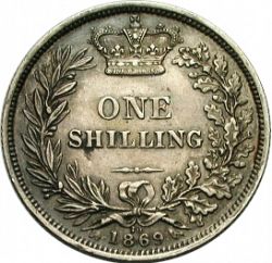Large Reverse for Shilling 1869 coin
