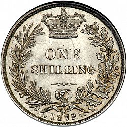 Large Reverse for Shilling 1872 coin