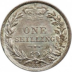 Large Reverse for Shilling 1885 coin