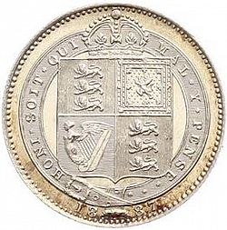 Large Reverse for Shilling 1887 coin