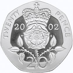 Large Reverse for 20p 2002 coin
