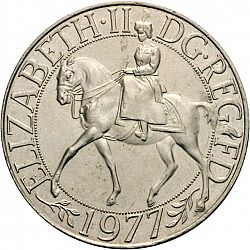 Large Obverse for 25p 1977 coin