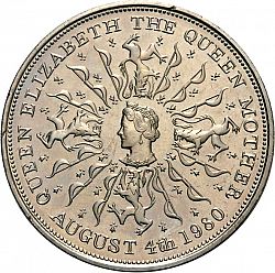 Large Reverse for 25p 1980 coin