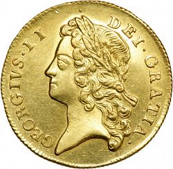 Large Obverse for Two Guineas 1735 coin