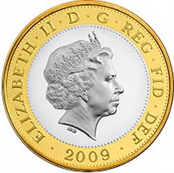 Large Obverse for £2 2009 coin