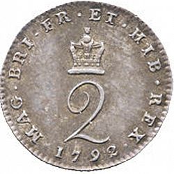 Large Reverse for Twopence 1792 coin
