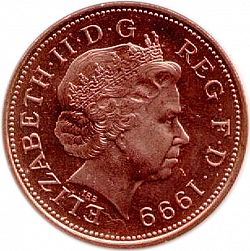 Large Obverse for 2p 1999 coin